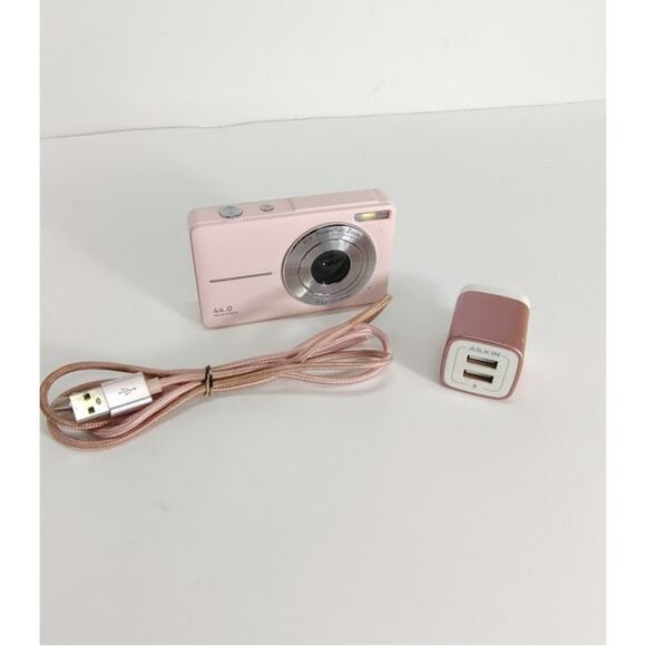Jectse Digital Camera Soft Pink 44.0 MP 16X Zoom 1080P HD Video Battery Charger